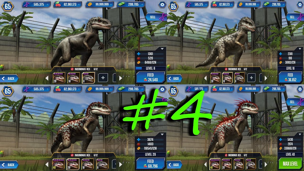 Jurassic World The Game All Level 40 Dinosaurs